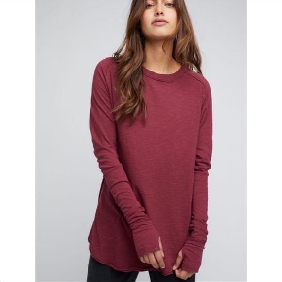 We The Free Tops - Free People We The Free Arden Tee in Plum, Medium